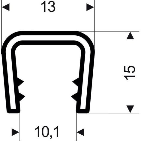 Barrera flexible cónica. negro. 13x15 mm. Zona de ajuste de 6.0-8.0 mm. 50m Fortis (por 50)