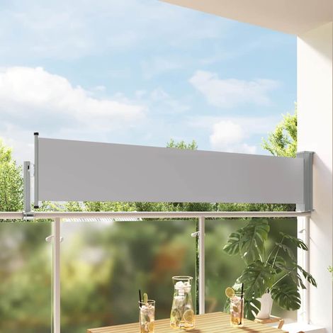 Auvent latéral rétractable de patio 60x300 cm Gris (1/5)