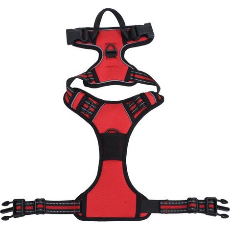 Arnés para perros, Arnés antitirones, Reflectante, Rojo, Talla XL, Arnés para mascotas, Porosidad, Nylon, Productos para mascotas (1/5)