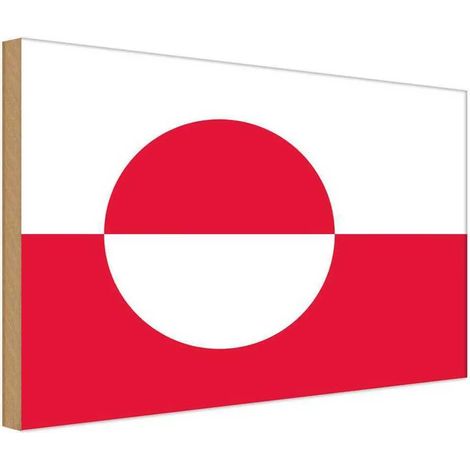 Panneau en bois 30x40 cm, blason du Groenland (1/4)
