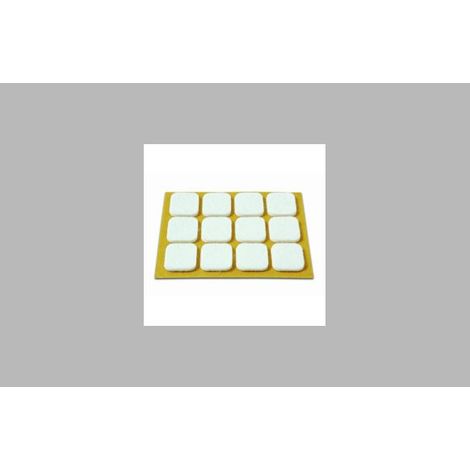 DESLIZADOR DE FIELTRO ADHESIVO  BLANCO 20X23 MM 12 UNID - B70740B