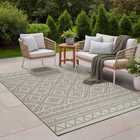 Tapis d’intérieur Durable, Facile à Nettoyer, idéal pour Salon, Chambre, Cuisine ou entrée, également adapté à l’extérieur - Beige - 160 x 220 cm