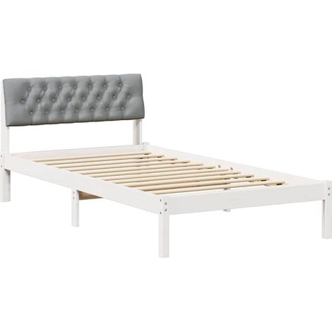 Maison Exclusive - Struttura del Letto Bianco e grigio chiaro 100 x 200 cm (1/5)