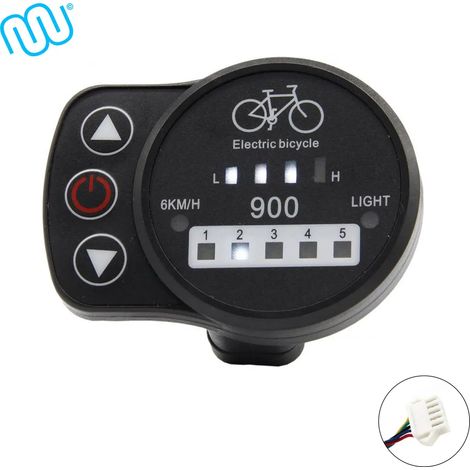 Écran KT-LED900, professionnel, connecteur JST 5 broches, ordinateur de bord, affichage LED, vélo électrique, 24 V/36 V/48 V (1/5)