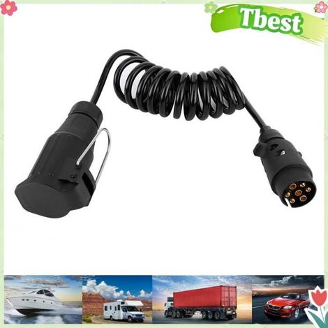 Tbest prise de remorque Connecteur de Remorque 7 Broches à 13 Broches, Rallonge avec Câble de 2 M et Contacts en auto outil (1/5)