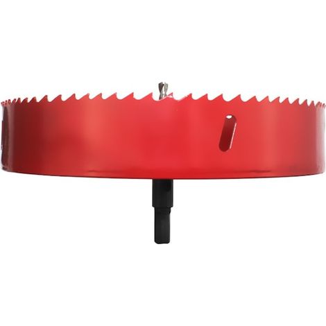 Foret à carottage KkvoGmle, en acier allié au carbone, 15 cm, pour bois, plaques de plâtre, plâtre et métaux fins, universel, rouge (1/4)
