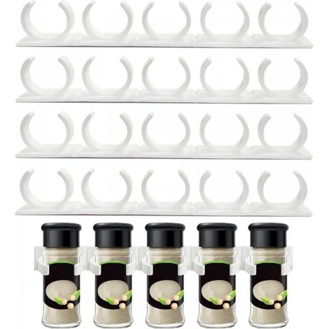 Étagère à Épices Murale,Présentoir à Épices,Épices de Cuisine Organisateur,Étagère de Rangement de Cuisine,Blanc Étagère Réfrigérateur,pour 20 Pots Épices, Canettes, Pots, Ustensiles de Cuisin (1/5)