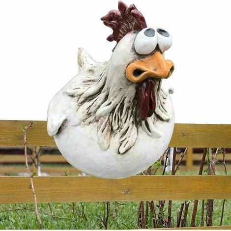 Décoration de Clôture pour Coq,Figurine d'animal en Résine pour Extérieur
