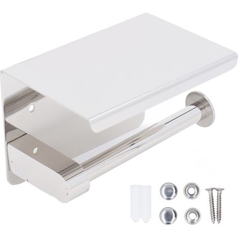 Porte-rouleau de papier toilette en acier inoxydable 304 K9, mural avec étagère, pour salle de bain (1/5)