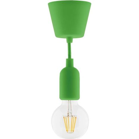 Elixity - kit de suspension déco silicone vert + globe filament led 6w