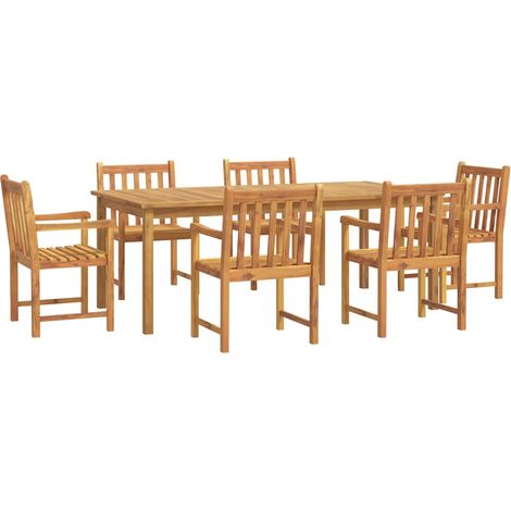 Maison Exclusive - Juego de comedor para jardín 7 piezas madera m