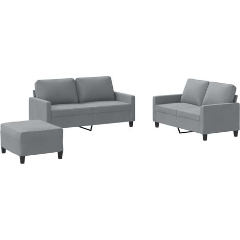 Maison Exclusive - Set di Divani 3 pz con Cuscini Grigio Chiaro in Tessuto
