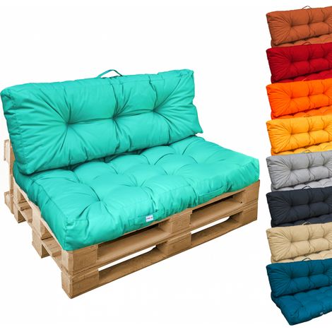 Linxor – Coussins capitonnés pour palette – 120x80x20 cm – Tissu oxford 100% polyester – Résistant aux tâches et à l'eau – Confort optimal