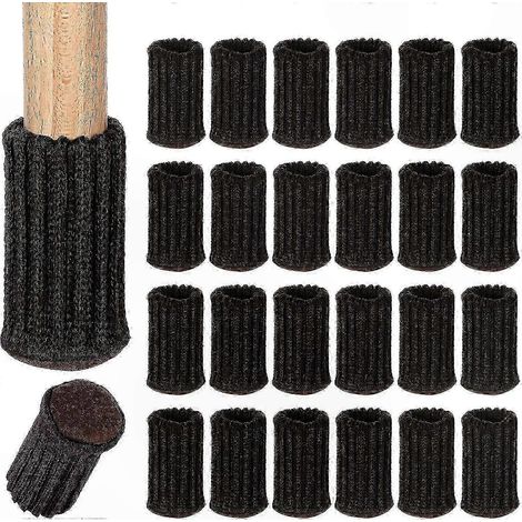 Schwarze, rutschfeste Stuhlbeingleiter, Set mit 24 Schutzhüllen für Möbel, schützen Ihre Böden vor Kratzern und Lärm. (1/3)
