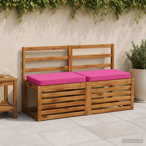 vidaXL Cojines para banco de 2 piezas VUGHT 2 pcs 100% Poliéster Rosa (1/5)