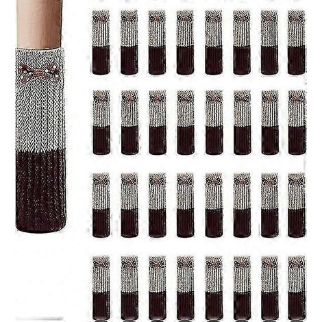 Lot de 32 protège-pieds de meubles, chaussettes de chaise antidérapantes en laine pour la sécurité des sols et la protection des tables (1/5)