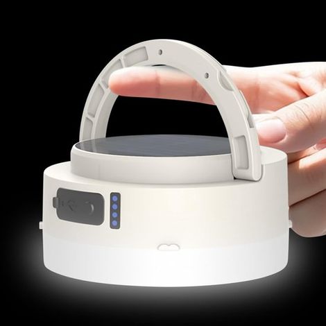 Linterna solar acampar, luces solares acampar, Luces solares lámpara portátil recargable e impermeable aventuras libre interiores 8 modos (1/5)