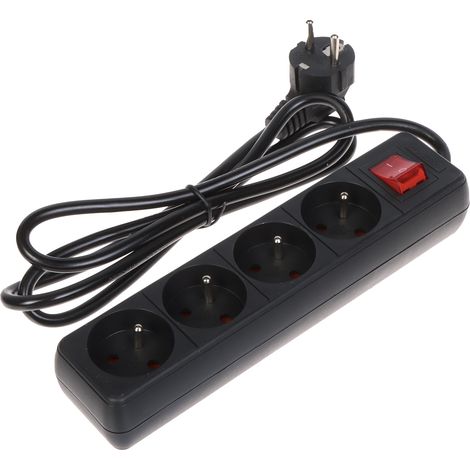 Steckdosenleiste PR-1.5M-4G-SW/B (4 Steckdosen) 1,3 m