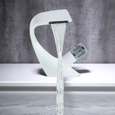 Bad Waschbecken Wasserhahn Waschtischarmatur Wasserfall Mischbatterie Badarmatur (1/5)