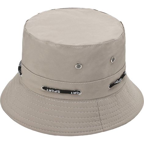 Chapeau de pêcheur avec corde, respirant, idéal pour l'été, le jardinage, la pêche et la chasse (gris). (1/5)