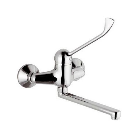 MISCELATORE MONOCOMANDO LAVELLO A MURO CON LEVA CLINICA EPIC- Cromo- MARIA- pezzi 1