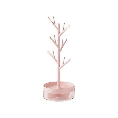 Arbre à bijoux original, support à bijoux en forme d'arbre, porte-pendentifs, porte-breloques, support à bijoux en forme de branche (rose) (1/2)