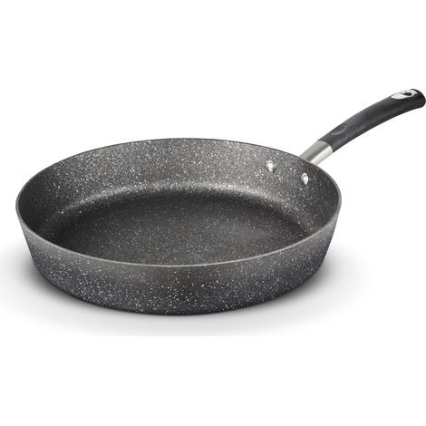 Tower T900211 Precision 32cm Stone Coated Frying Pan with Black Diamond PTFE Non-Stick Coating, Soft Grip Handle, Black (1/5)