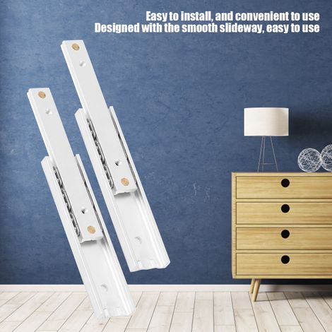 Set mit 2 robusten Schubladenschienen aus Aluminiumlegierung, leichtgängig für Möbel und Schränke, 70 mm (1/5)