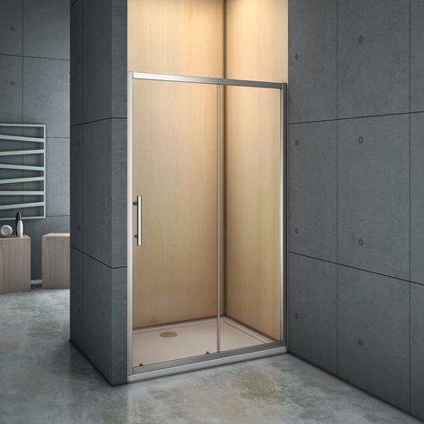 Porte de douche coulissante 140x187cm modéle de Sétois en 6mm verre transparent (1/5)
