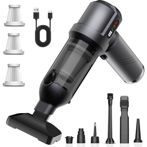 Akku Handstaubsauger 25000Pa, 4-in-1 kabellos, mit automatischer Entleerung, für Auto & Haus (1/5)