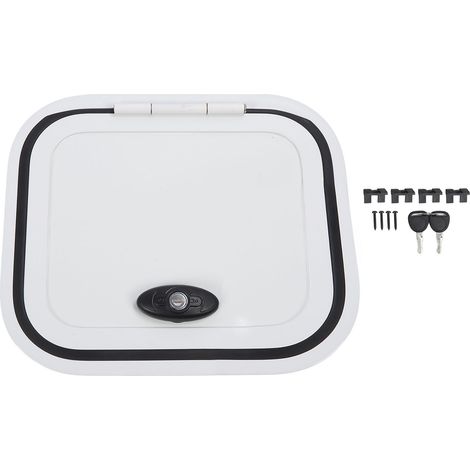Porte de trappe de rangement pour camping-car, avec serrure, 13.66x11.61 pouces, montage en Surface, bagages carrés en alliage d'aluminium pour camping-car, remorque de voyage