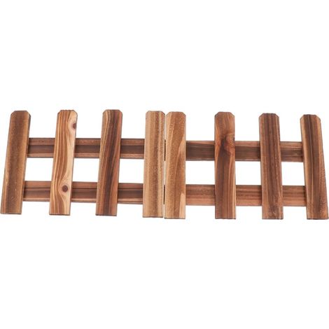 Clôture Décorative en Bois Marron, Légère et Facile à Utiliser, Bordure de Jardin Extérieure pour Balcon et Terrasse, Style Naturel et Rustique (1/5)