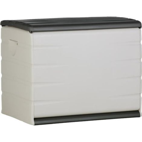 Coffre de rangement PLASTIKEN 260L - Intérieur/Extérieur Fonctionnel et Esthétique - Cadenassable avec Roulettes - 80 x 61 x