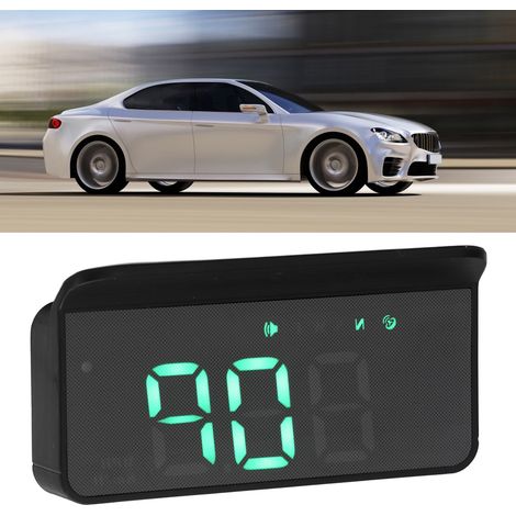 Affichage tête haute numérique (HUD) pour voiture avec projection sur le pare-brise, compteur de vitesse avec alerte de survitesse et rappel de fatigue du conducteur (M1) vert (1/5)