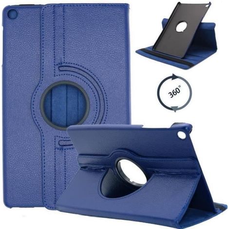 Coque Protection Tablette - Galaxy Tab S6 Lite - Support Pivotant 360° - Cuir PU - Bleu - 1 Pièce (1/4)