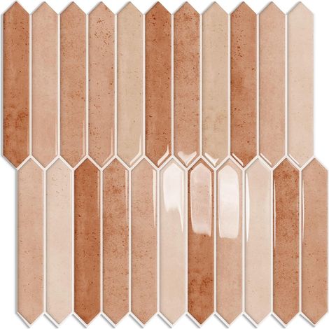 Crédence Adhésive Pour Cuisine Stickers Muraux Carrelage Adhesif Mural Salle de Bain,Vinyle 3D Hexagonal Autocollant Carreaux Adhesif Deco Cuisine (Beige, 10pcs 30.5x30.5cm) (1/5)