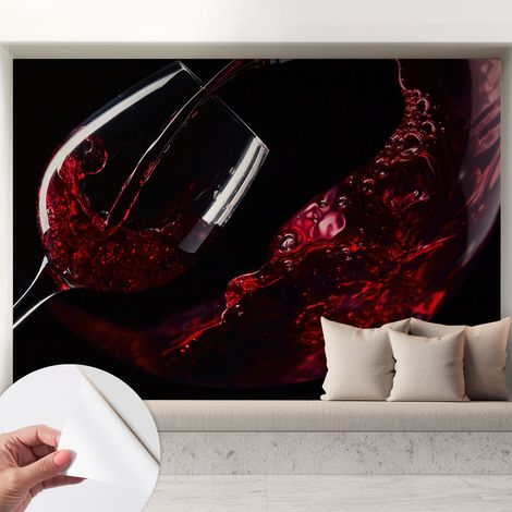 Carta da parati autoadesiva - impermeabile - murale da parete - decorazione murale - Vino rosso 208x146 cm (1/5)