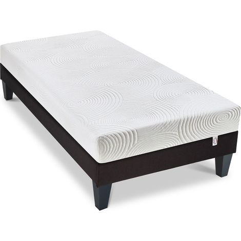 Ensemble Vosges 90x190 cm Matelas Mousse Haute Densité + Sommier Bois (1/5)