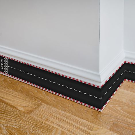 Ruban de route - Autocollant mural - Décoration de véhicule - Pour chambre d'enfant - Circuit de course - Papier peint amovible - Vinyle - Décoration à faire soi-même (1/5)