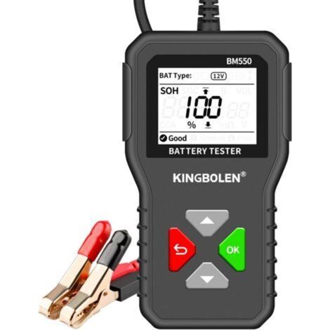 Testeur de Batterie AUTO 6V 12V 24V,BM550 100-2000 CCA 2-200Ah Testeur d’alternateur automobile Analyseur de batterie numérique pour Voiture/Camion/Moto/ATV/SUV/Bateau/Yacht (1/5)
