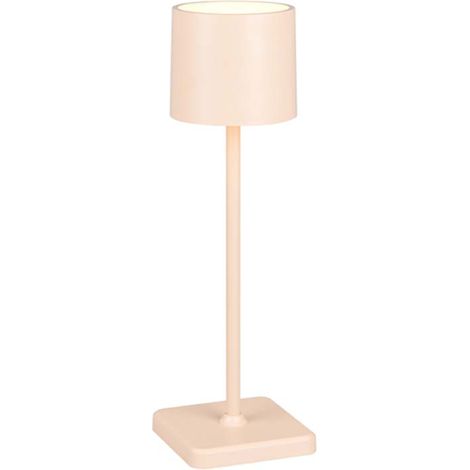 Tischlampe LED Außenbereich Tischleuchte Akku sandfarben stufenlos dimmbar H38cm