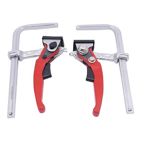 Lot de 2 serre-joints de table pour rails de guidage - Pince de table - En acier - Pour meulage, coupe - Diamètre : 160 mm (1/5)