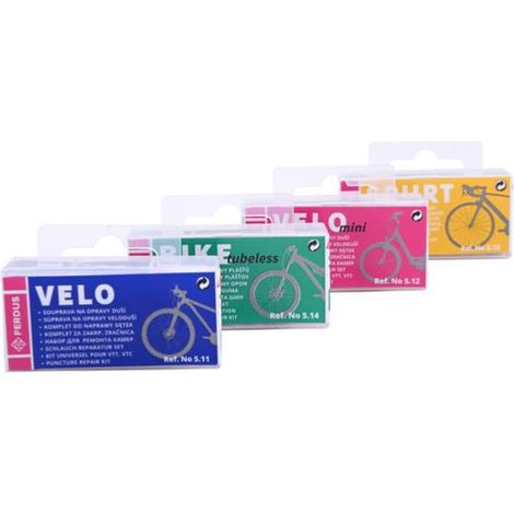 Jeu kits de reparation complet chambre a air velo route, vtt - 24 pcs (1/4)