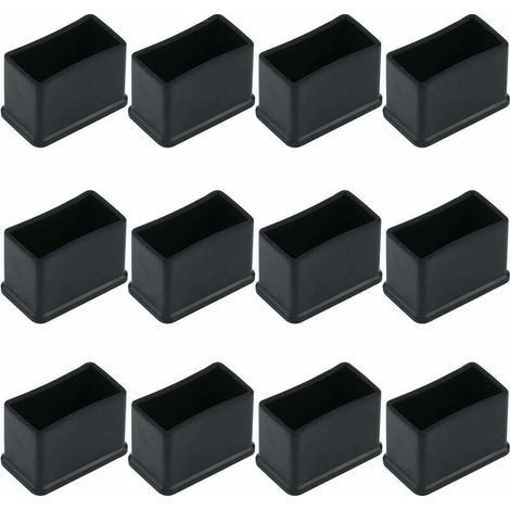Tischbeinkappen – Rechteckig, Filzgummi, 15 x 30 mm – Zum Schutz von Boden und Möbeln – Schwarz – 12er-Pack (1/5)
