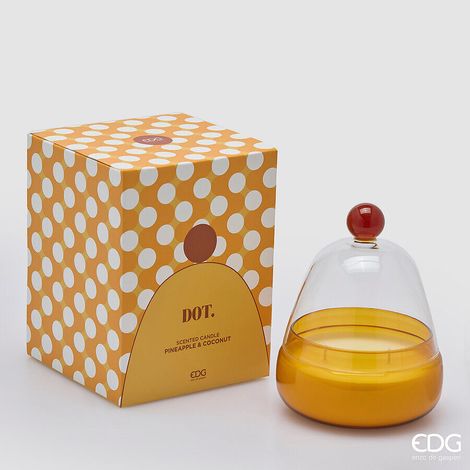 EDG Enzo De Gasperi Candela Dot a Cupola H 17,2 Cm D 12 Cm Pineapple Coconut