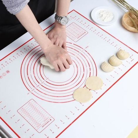 GWHOLE Tapis de Pâte 60 x 40 cm avec Mesures Tapis de Cuisson en Silicone Anti-adhésif-Ywey (1/5)