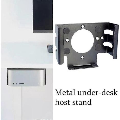 Support sous bureau pour Mac Mini M4 2024, support métallique pour ordinateur de bureau, à placer derrière l'écran du Mac Mini