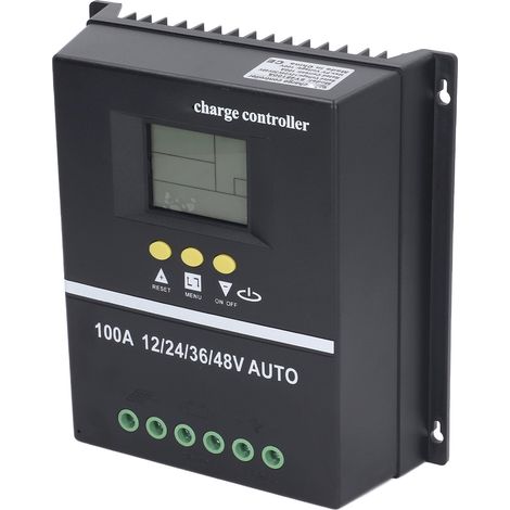 MPPT-Solarladeregler mit zwei USB-Anschlüssen, hintergrundbeleuchtetem LCD-Bildschirm und adaptiver Kompatibilität mit 12V-, 24V-, 36V- und 48V-Solarmodulen. (1/5)