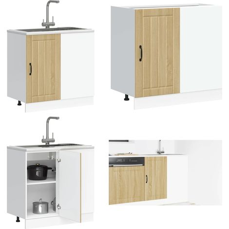 vidaXL Meuble de base de lavabo Lucca chêne sonoma bois d'ingénierie (1/5)