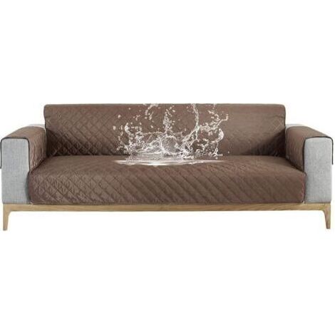 [JAMAIS UTILISÉ]Housse de Canapé Imperméable Revêtement de Canapé Protege Canape avec Accoudoirs (Café, 3 Places) (1/4)
